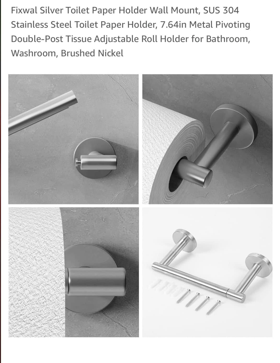 Fixwal Black Toilet Paper Holder Wall Mount,