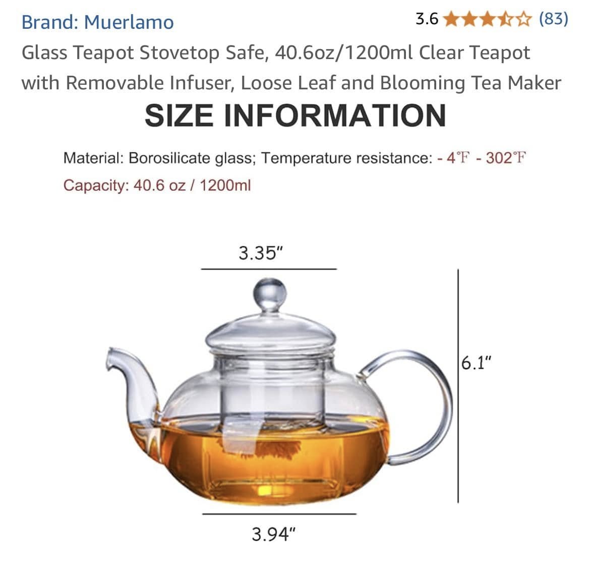 Stovetop Glass Teapot