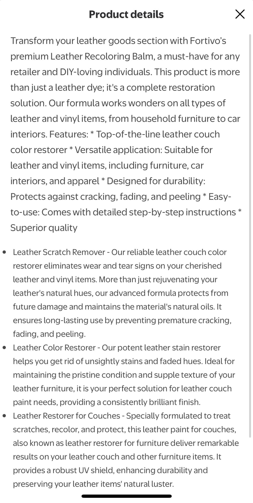LEATHER & VINYL RECOLORING BALM/CONDITIONER