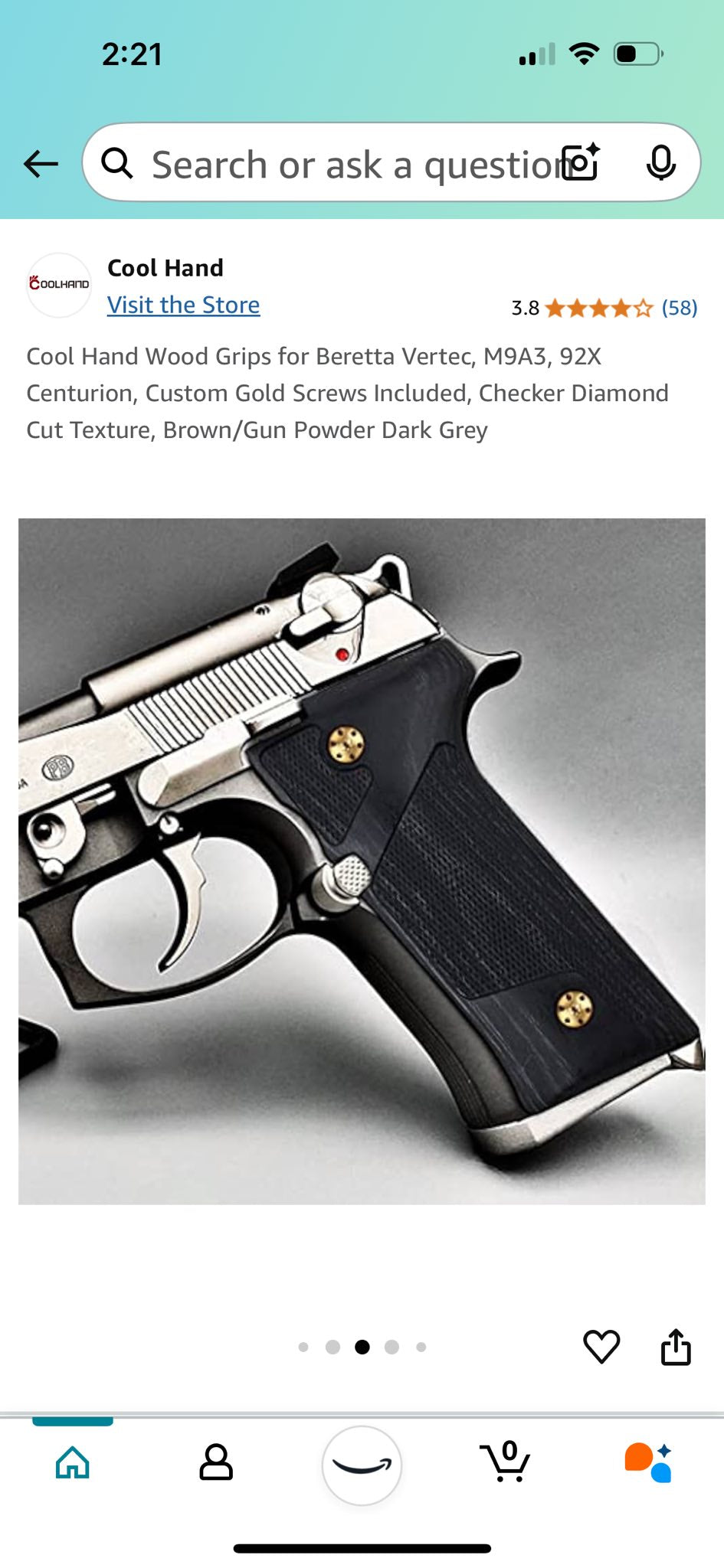 COOL HAND WOOD GRIPS FOR BERETTA VERTEC M9A3, 92X, CENTURION,