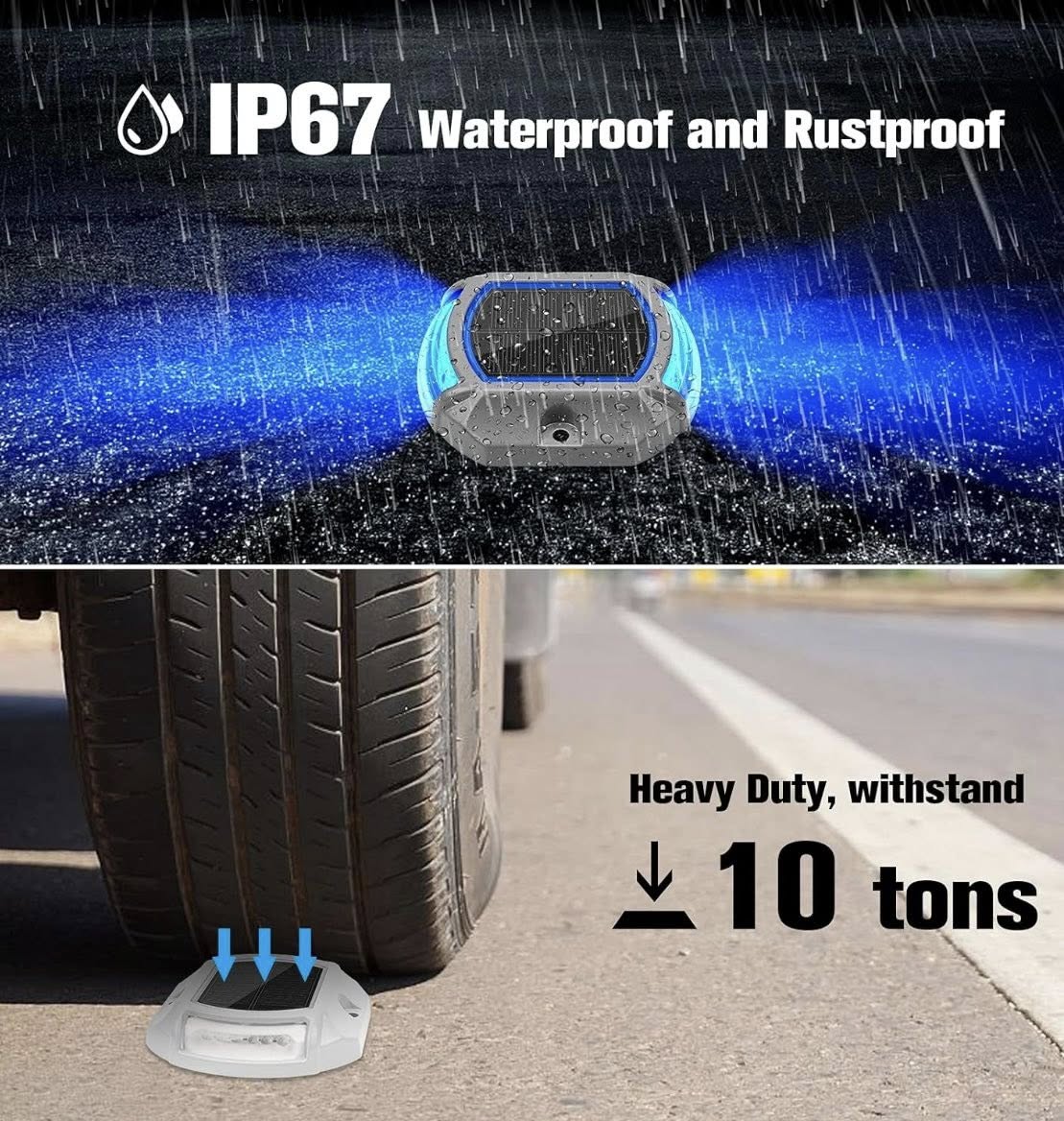 VOLISUN'S SOLAR WATERPROOF OUTDOOR WARNING STEP LIGHTS 12 PACK