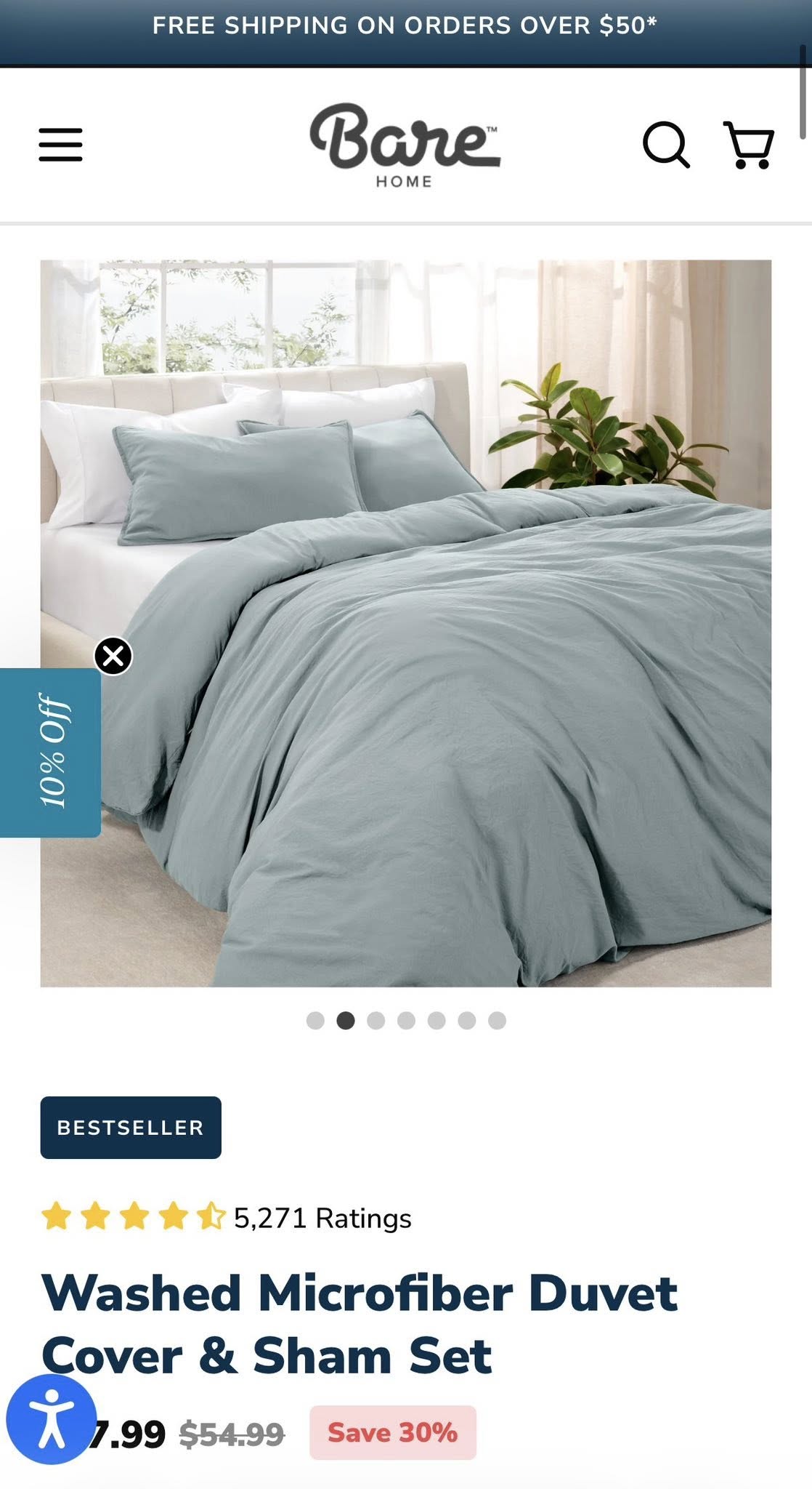 QUEEN Sandwashed Duvet Cover Set