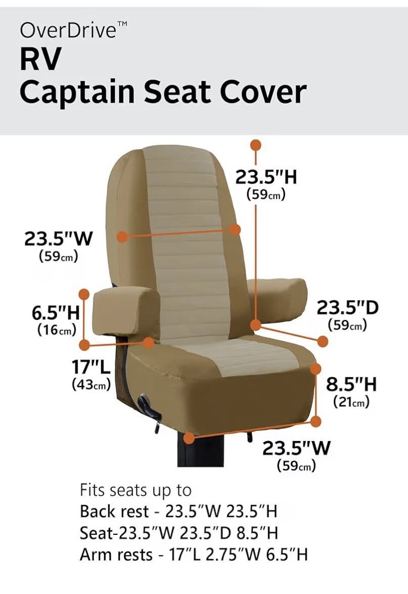 RV CAPTAIN SEAT COVER