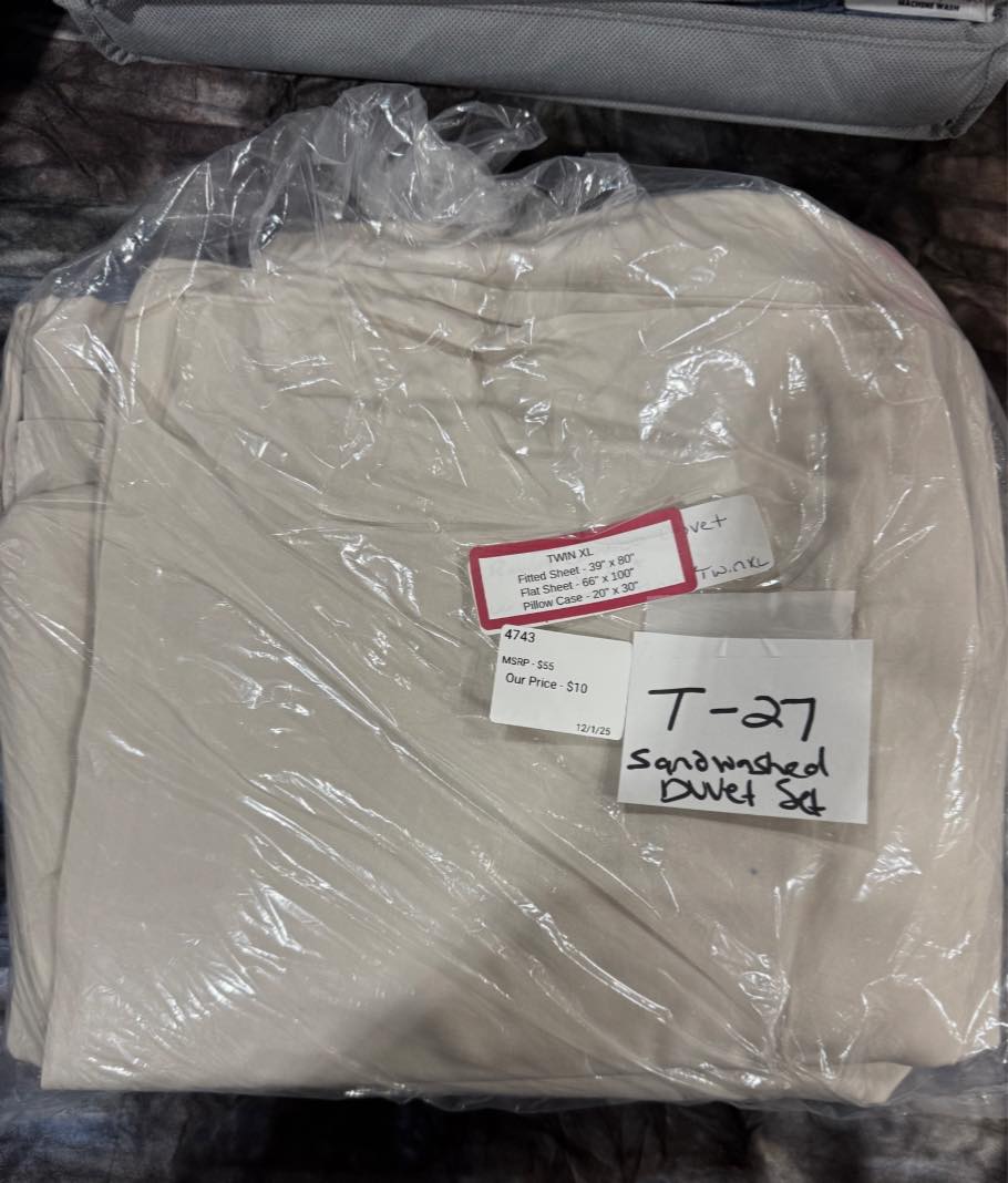 TWIN Sandwashed Duvet Cover Set