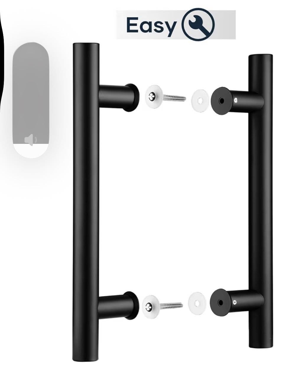 BLACK 12'' DOUBLE SIDED PUSH/PULL DOOR HANDLE