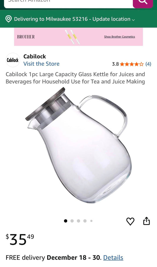 LARGE CAPACITY GLASS KETTLE