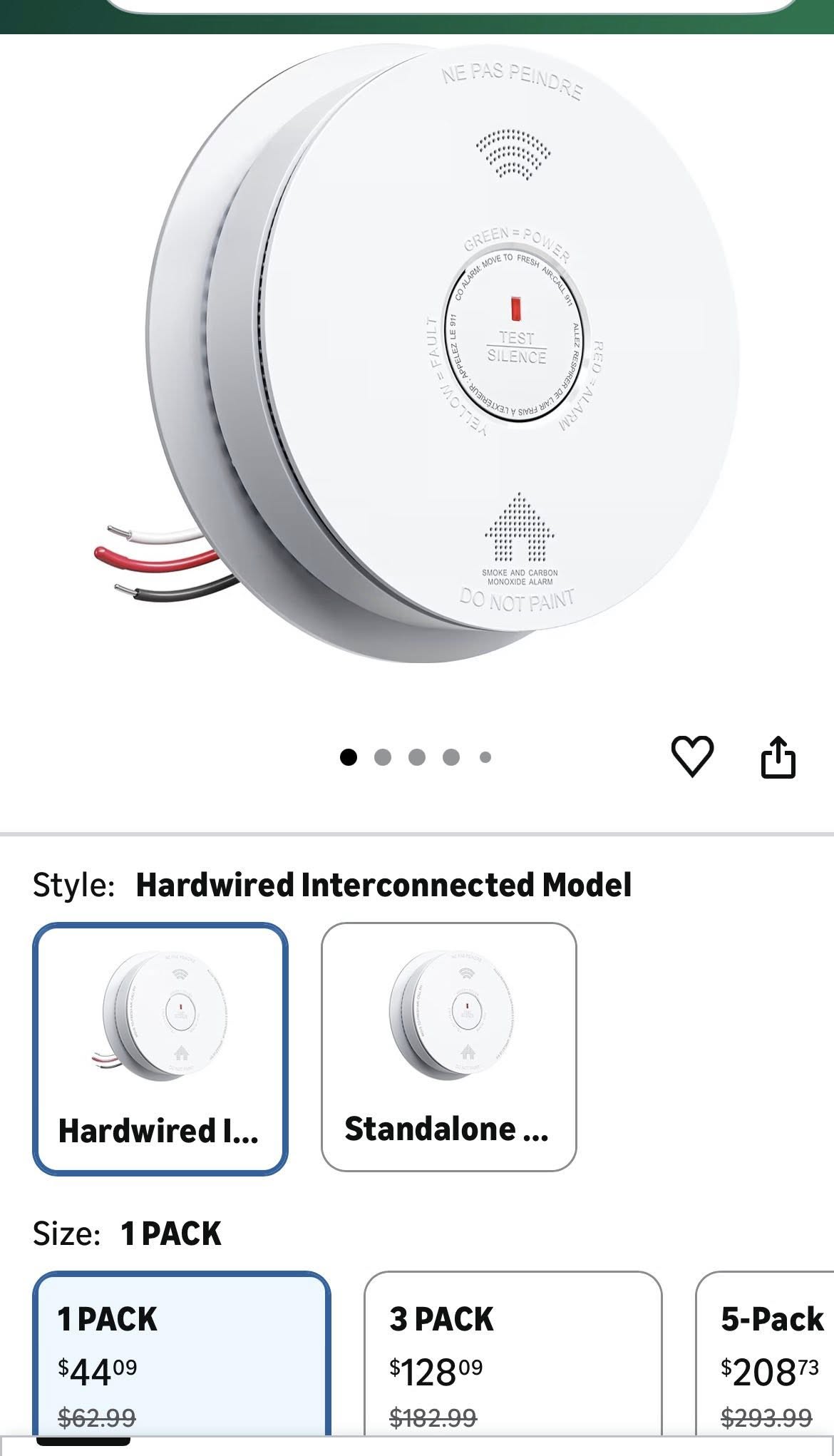 HARDWIRED SMOKE/CARBON MONOXIDE DETECTOR