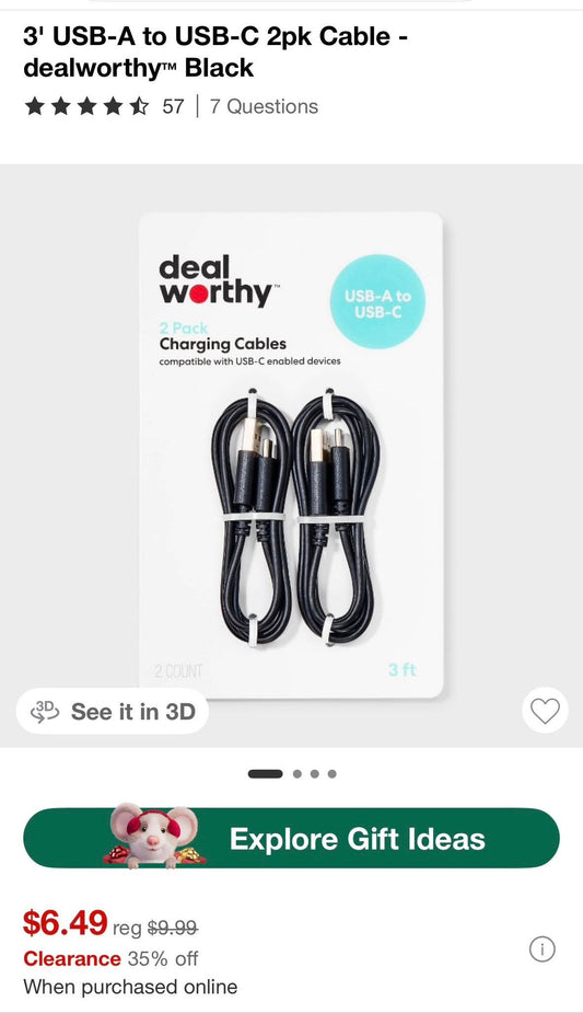 USB-A to USB-C Charging Cables