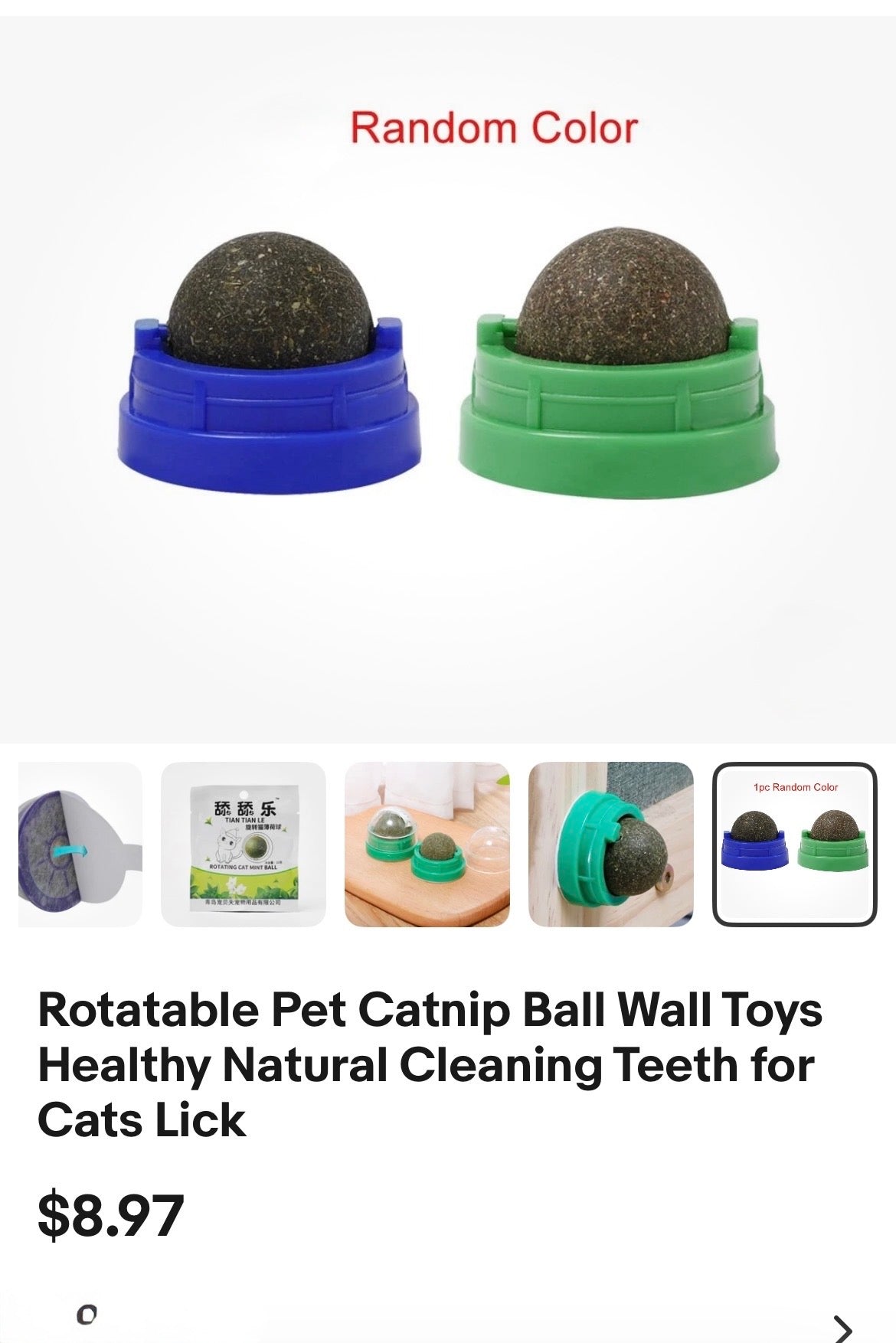 Rotatable Pet Catnip Ball Wall Toys