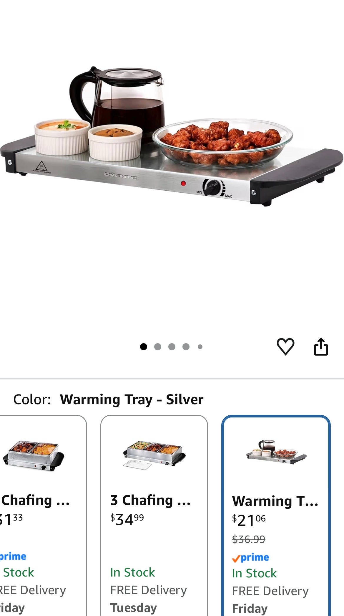 Ovente FW170S Electric Food Buffet Warmer