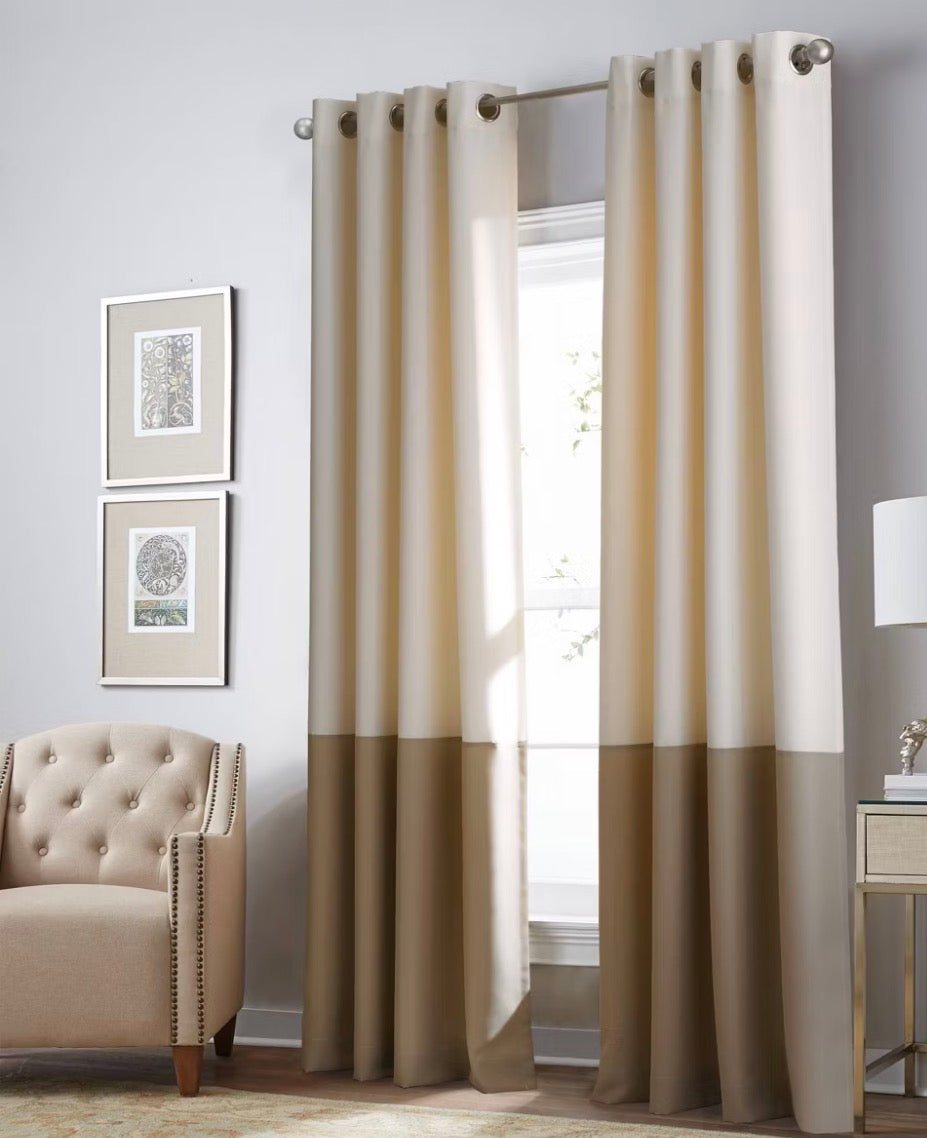 BULBUA COLORBLOCK VELVET LINED DRAPE PANELS