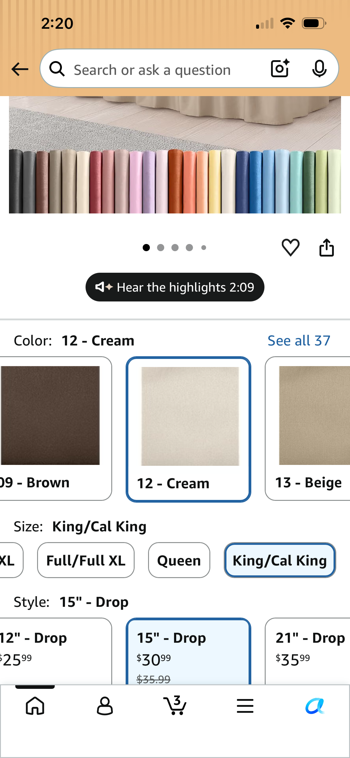BARE King Size Bed Skirts