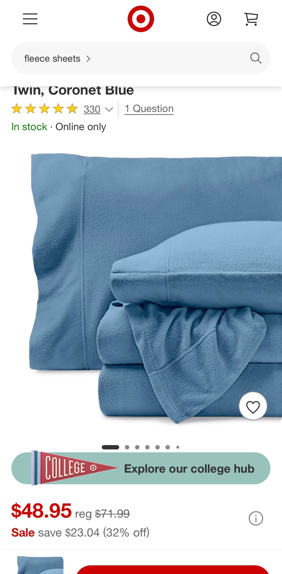 Polar Fleece Sheet Set by Bare Home - Twin, Coronet Blue