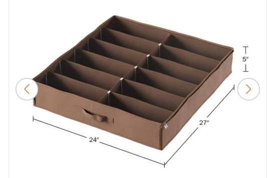 12-Pair Underbed Shoe Storage