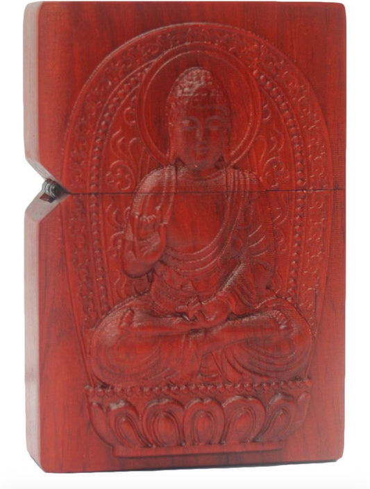 Natural Wood Rosewood Carving Lighter Shell Box