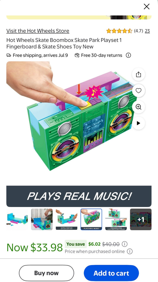 Hot Wheels Skate Boombox Skate Park Playset