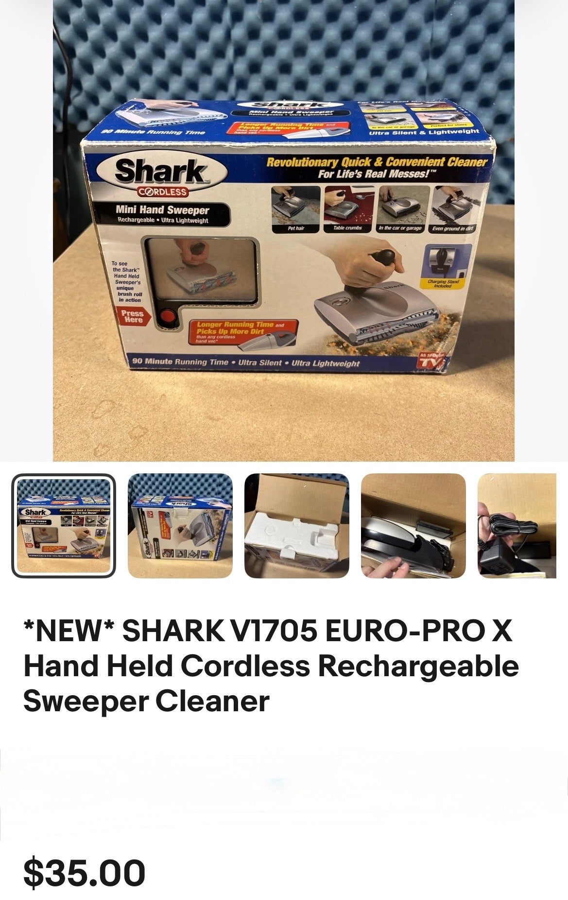 SHARK EURO-PRO X Hand Held Cordless Rechargeable Sweeper Cleaner