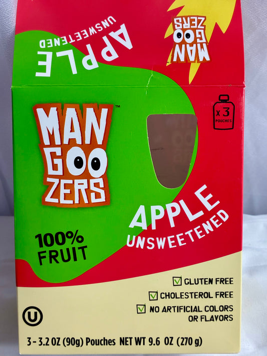 Man Goo Zers Unsweetened Apple Pouch 3 Pk