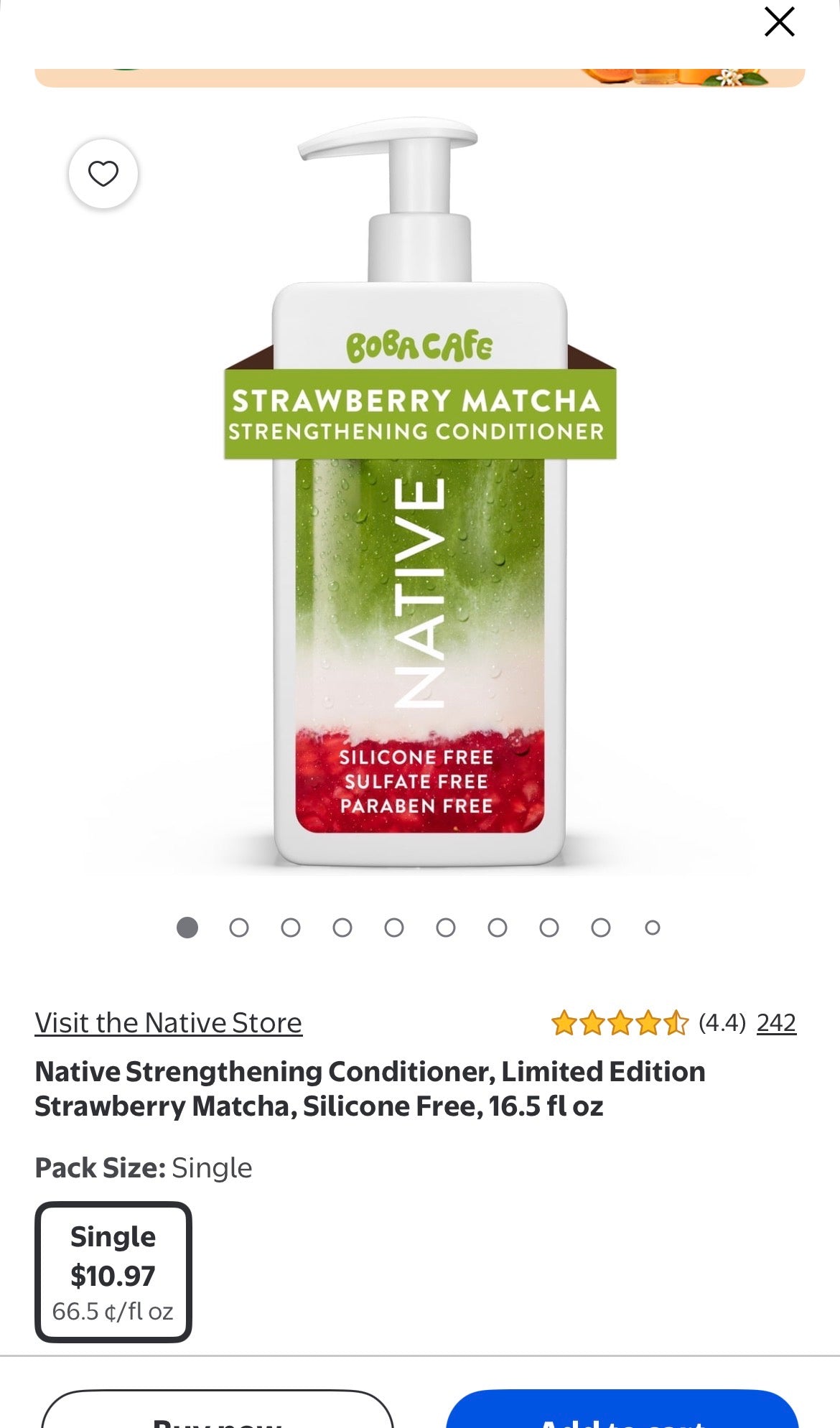 Native Moisturizing Shampoo, or Native Strengthening Conditioner,