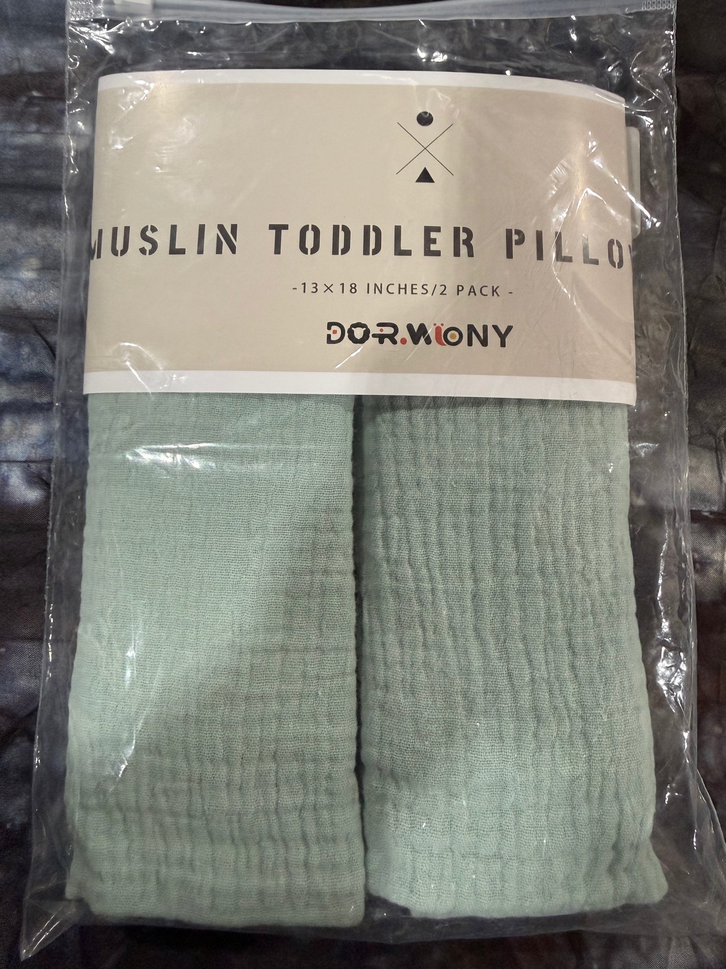 Organic Cotton Muslin Mini Pillowcases , 2 Pack Breathable Kids Toddler Pillowcases