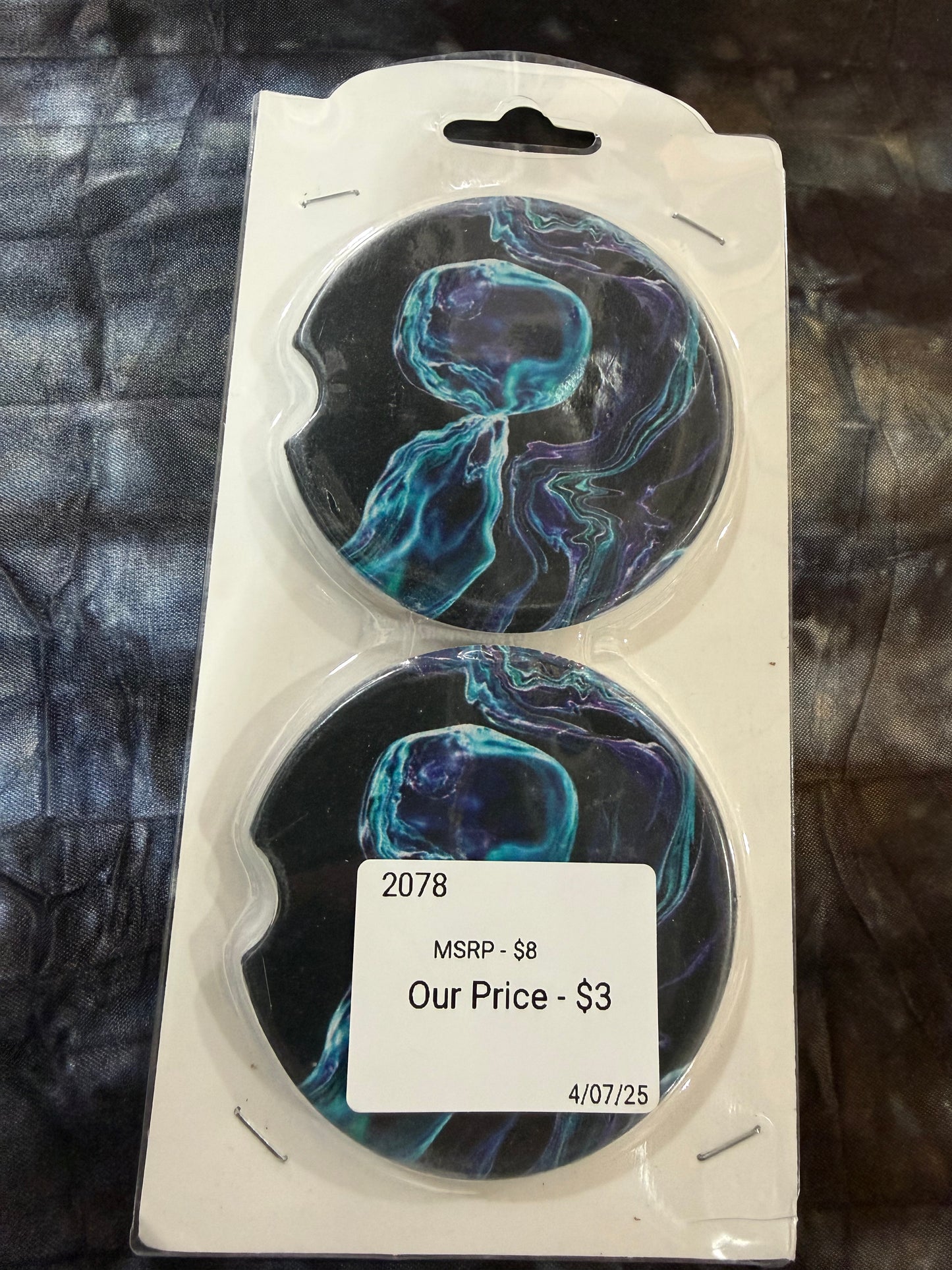 Blue Marble Car Coasters