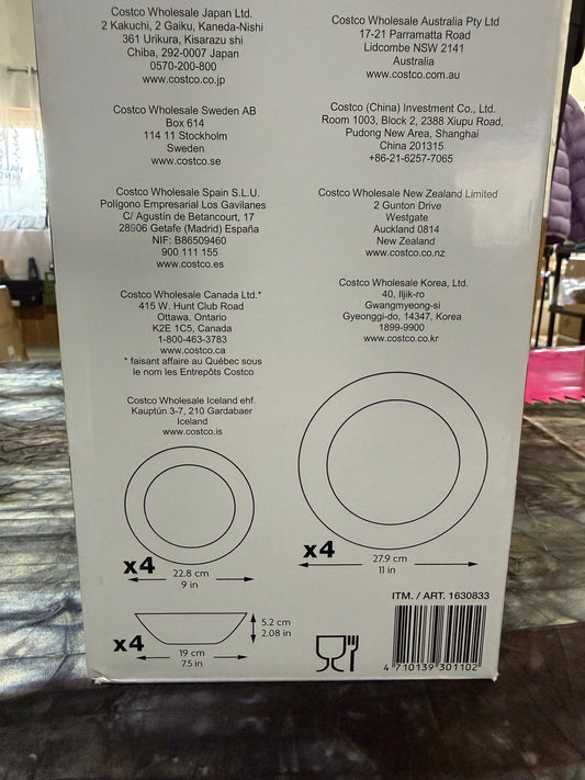 12 PC MELAMINE DINNERWARE SET