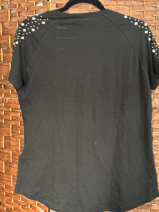 Harley Davidson Women's Black and Silver T-shirt