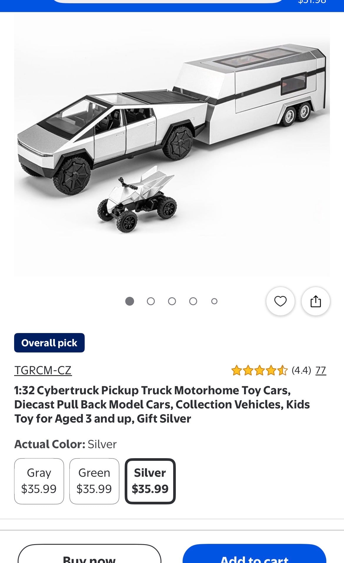 1:32 Cybertruck Pickup Truck