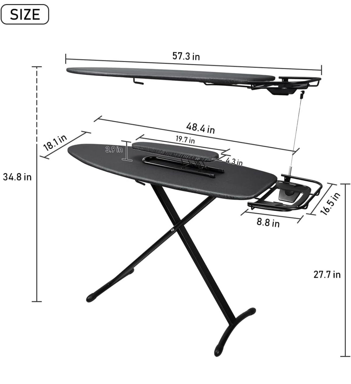 Steel Top Extra Wide Ironing Board