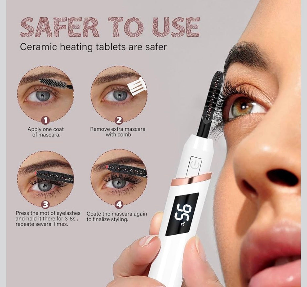 Heated Eyelash Curler Electric Lash Curler