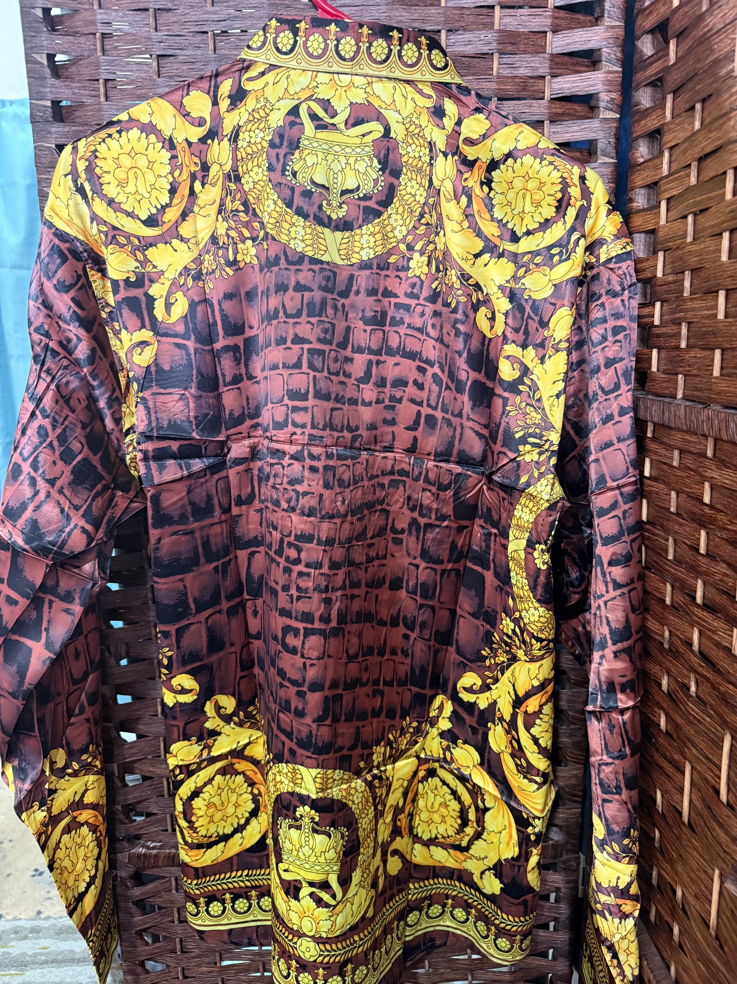 Luxury Printed Satin Long Sleeve