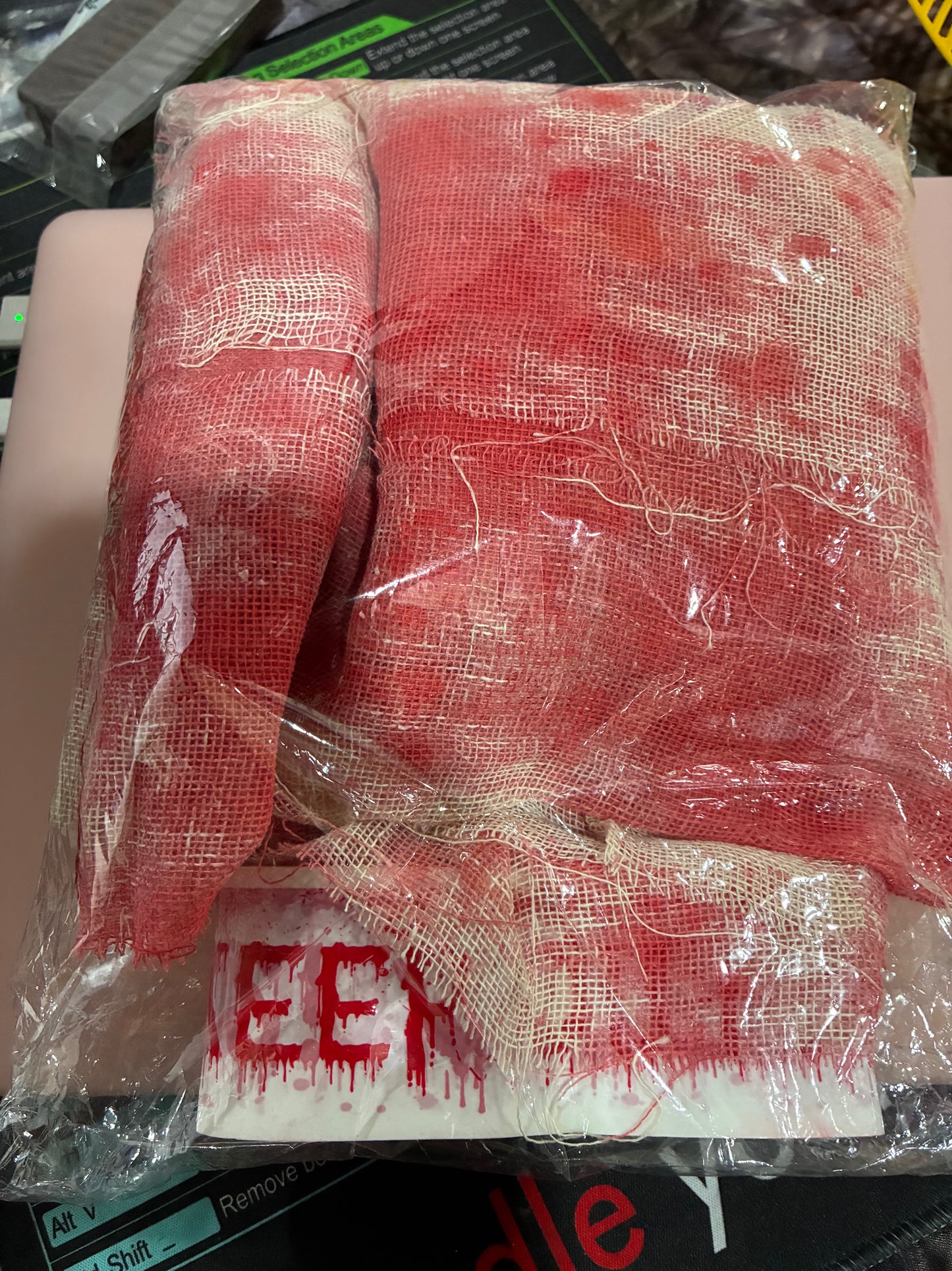 Bloody Curtain and Warning tape