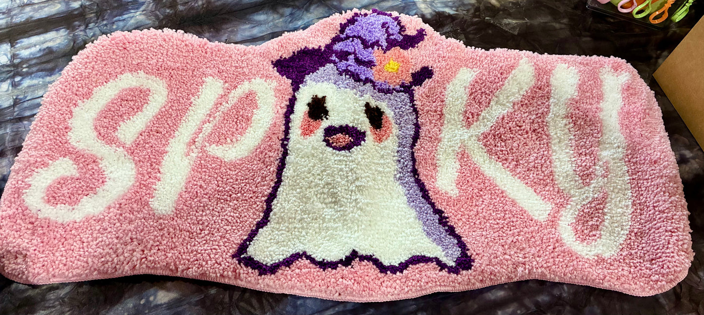 Sweet Pink Witch Ghost Floor Mat, 36 x 16