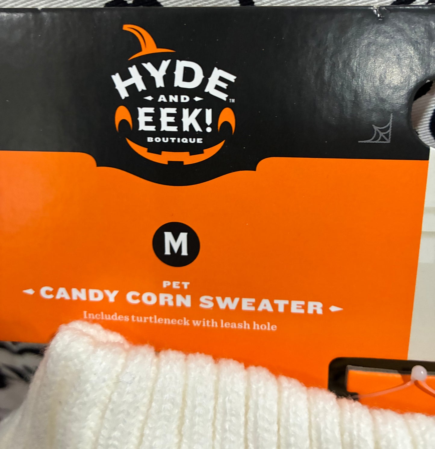 Hyde & Eek! Candy Corn "Boo" Cat or Dog Halloween Sweater-Size M