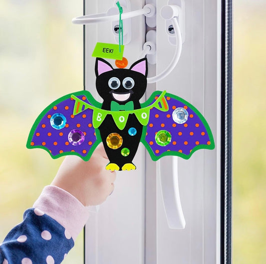 Winlyn 24 Sets Halloween Craft Kits - DIY Bat Ornaments