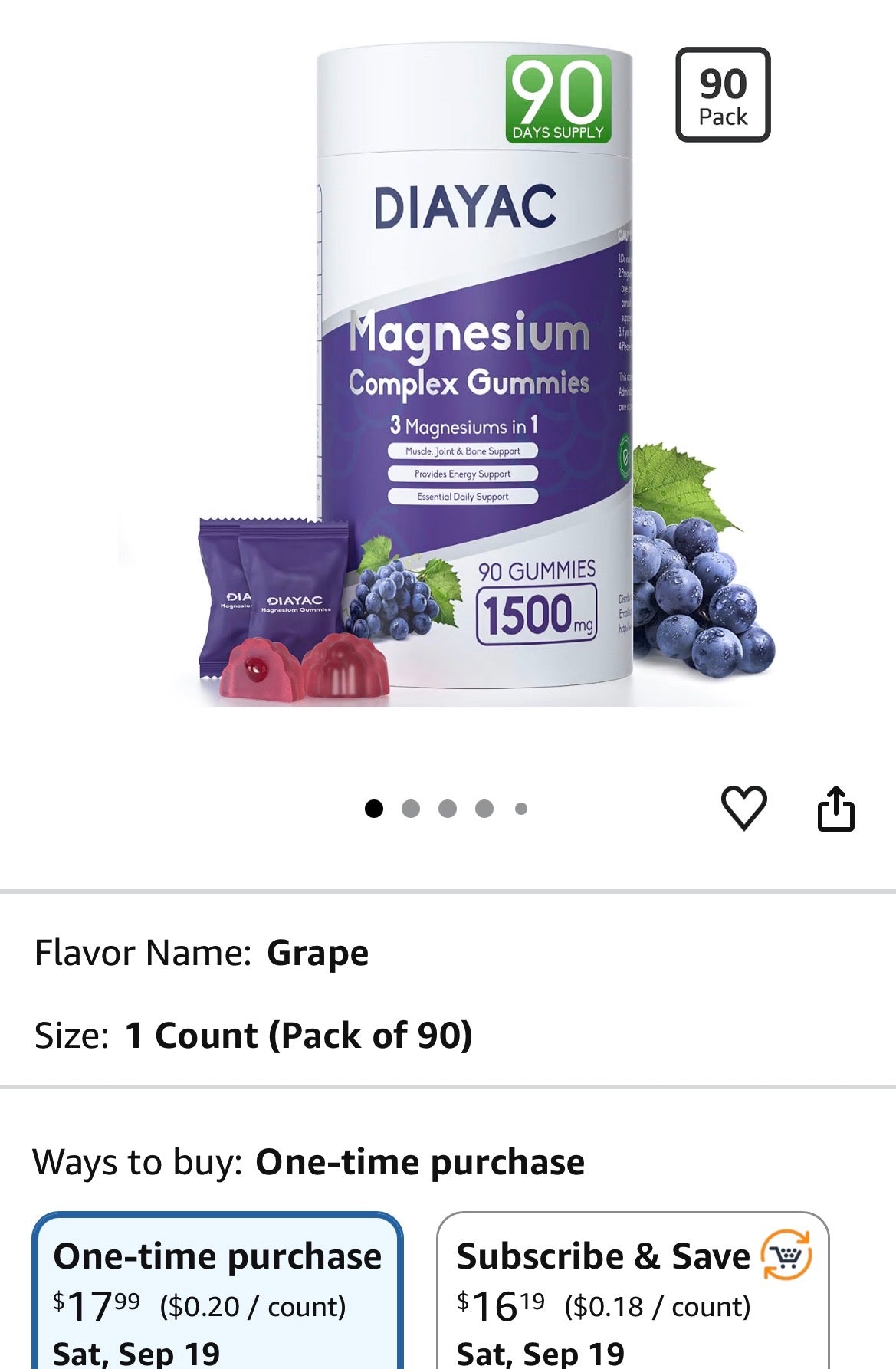 Magnesium Complex Gummies, Individually Packaged Supplement,...