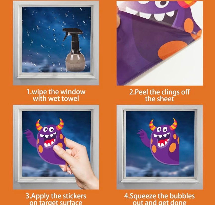 Halloween Cartoon Window Cling Packs