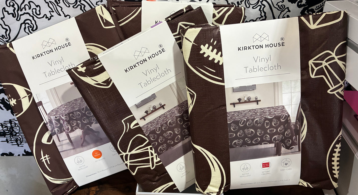 Kirkton House Vinyl Football Themed Tablecloths