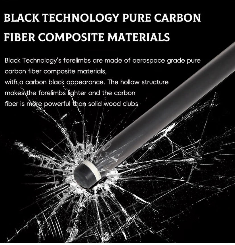 100% Carbon Fiber Shaft, Black Shaft of Pool Cue -Front Part for Billiard Play Cue