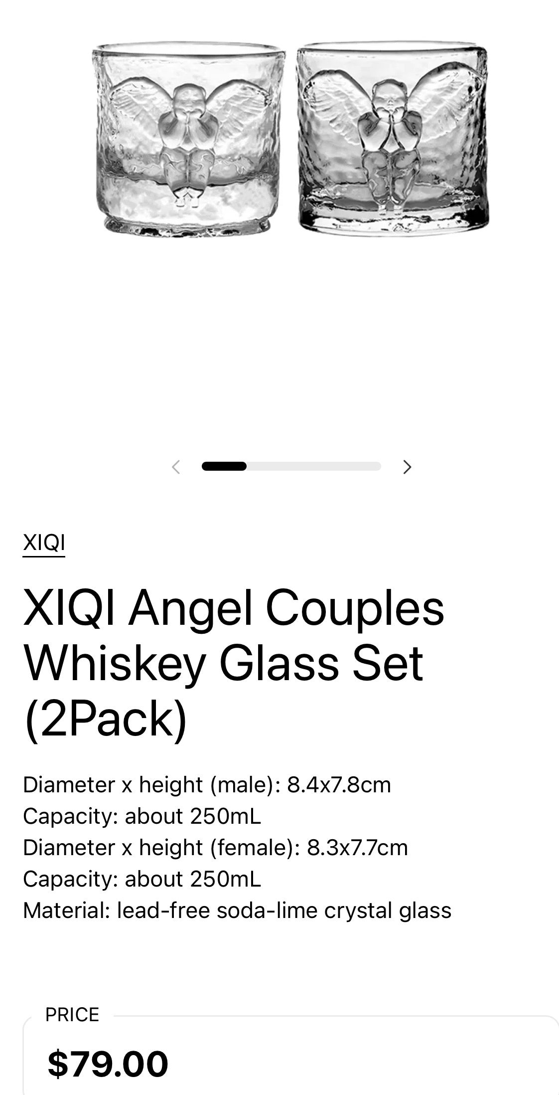 XIQI Angel Couples Whiskey Glass Set (2Pack)