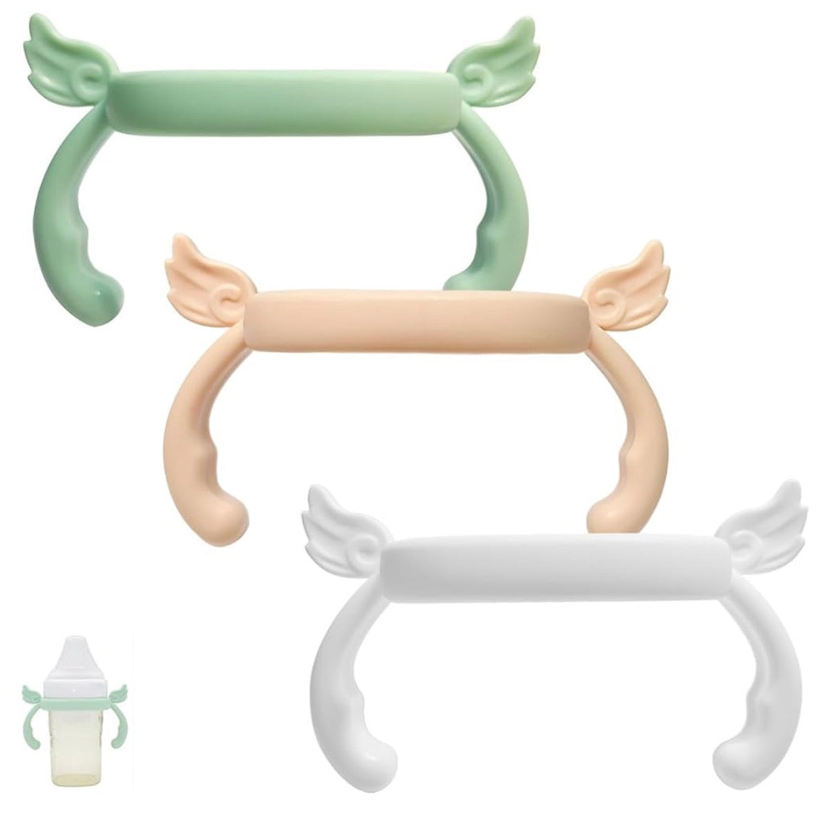 Pack of 4, Square Bottle Handles Grips Compatible for Hegen Baby Bottles