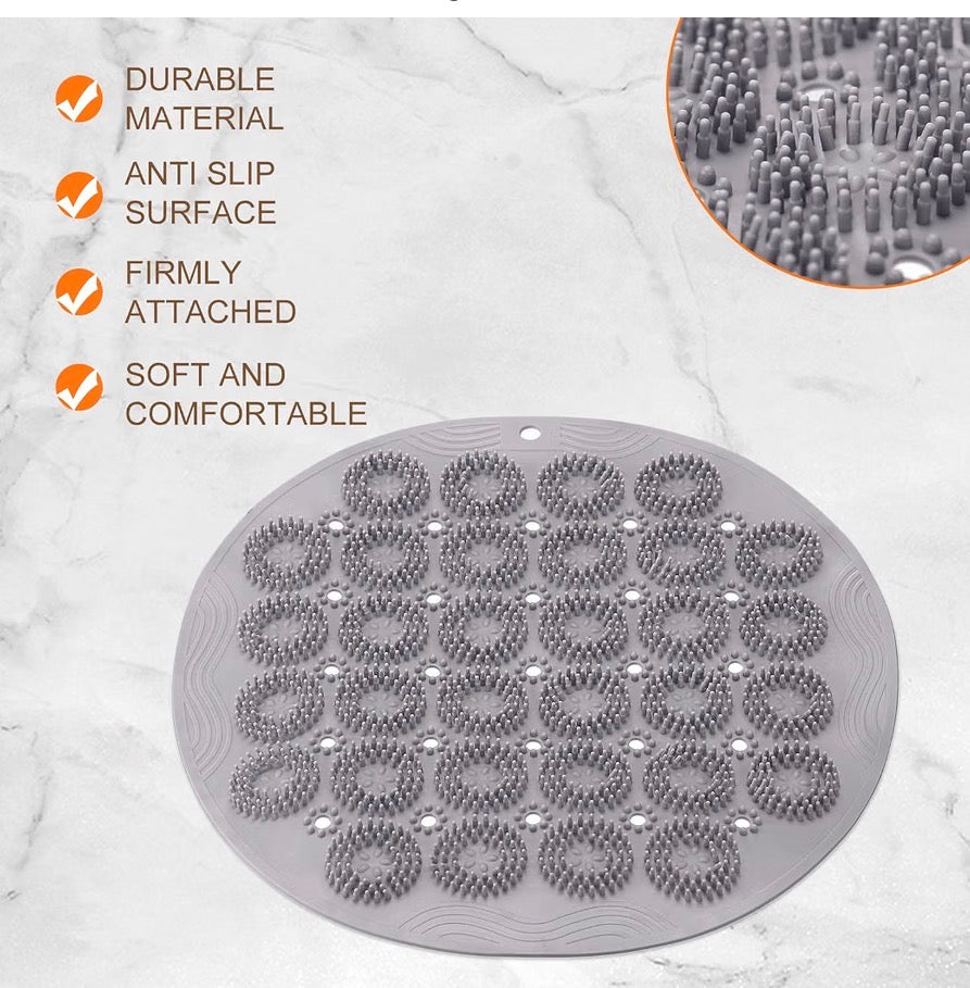 Bath Tub Shower Mat, 11.8" × 11.8" PVC Non-Slip Round Shape