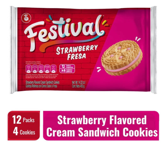 Festival Strawberry Cream Sandwich Cookies