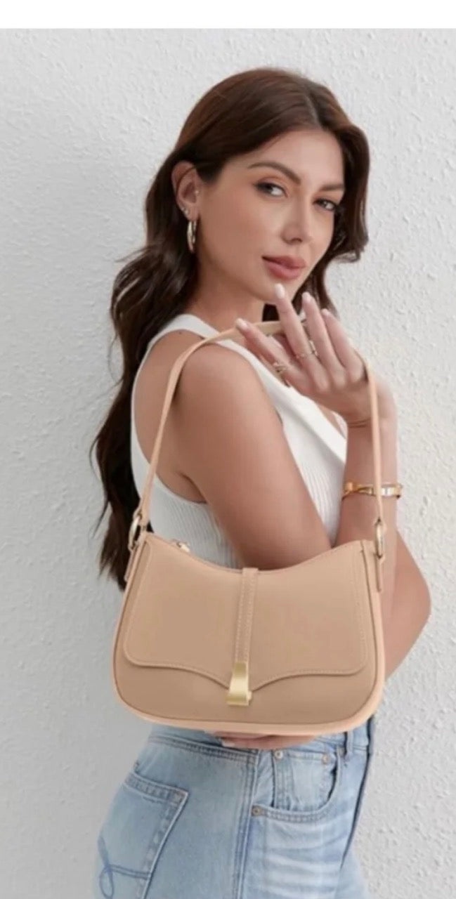 NEW Crescent Shoulder Bag Vintage Look Vegan Leather...