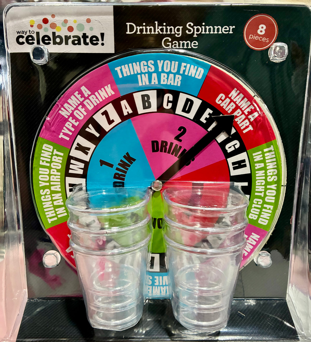 WAY TO CELEBRATE DRINKING SPINNER GAME FOR 8