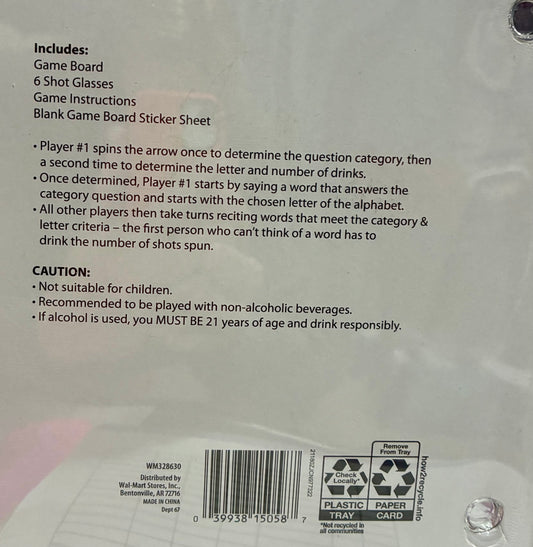 WAY TO CELEBRATE DRINKING SPINNER GAME FOR 8