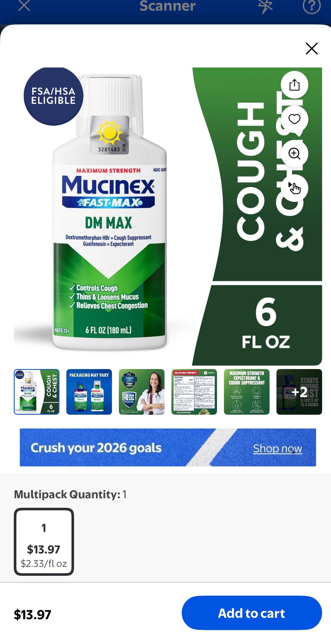 MUCINEX FAST MAX DM 6 OZ