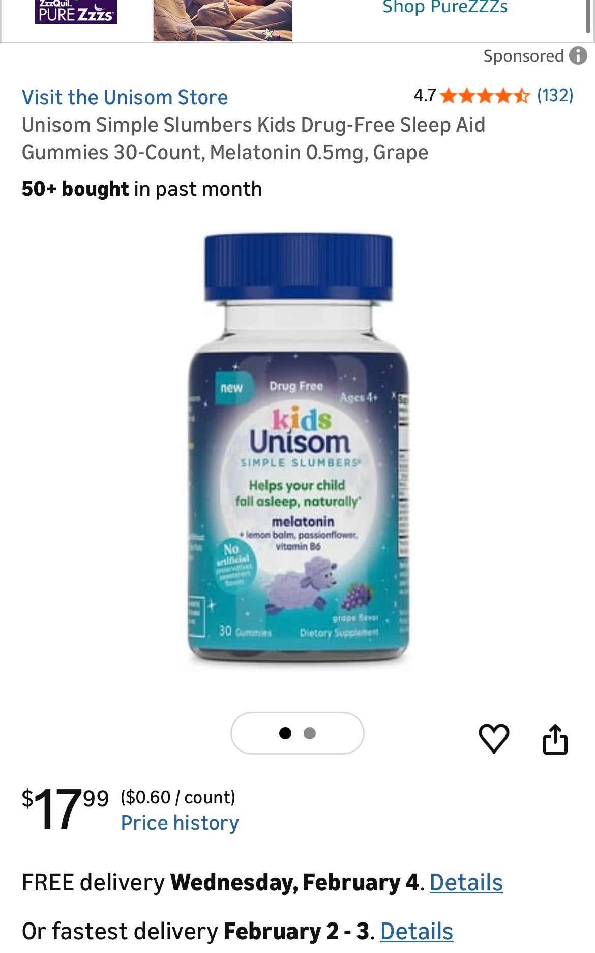 KIDS UNISOM MELATONIN GUMMIES
