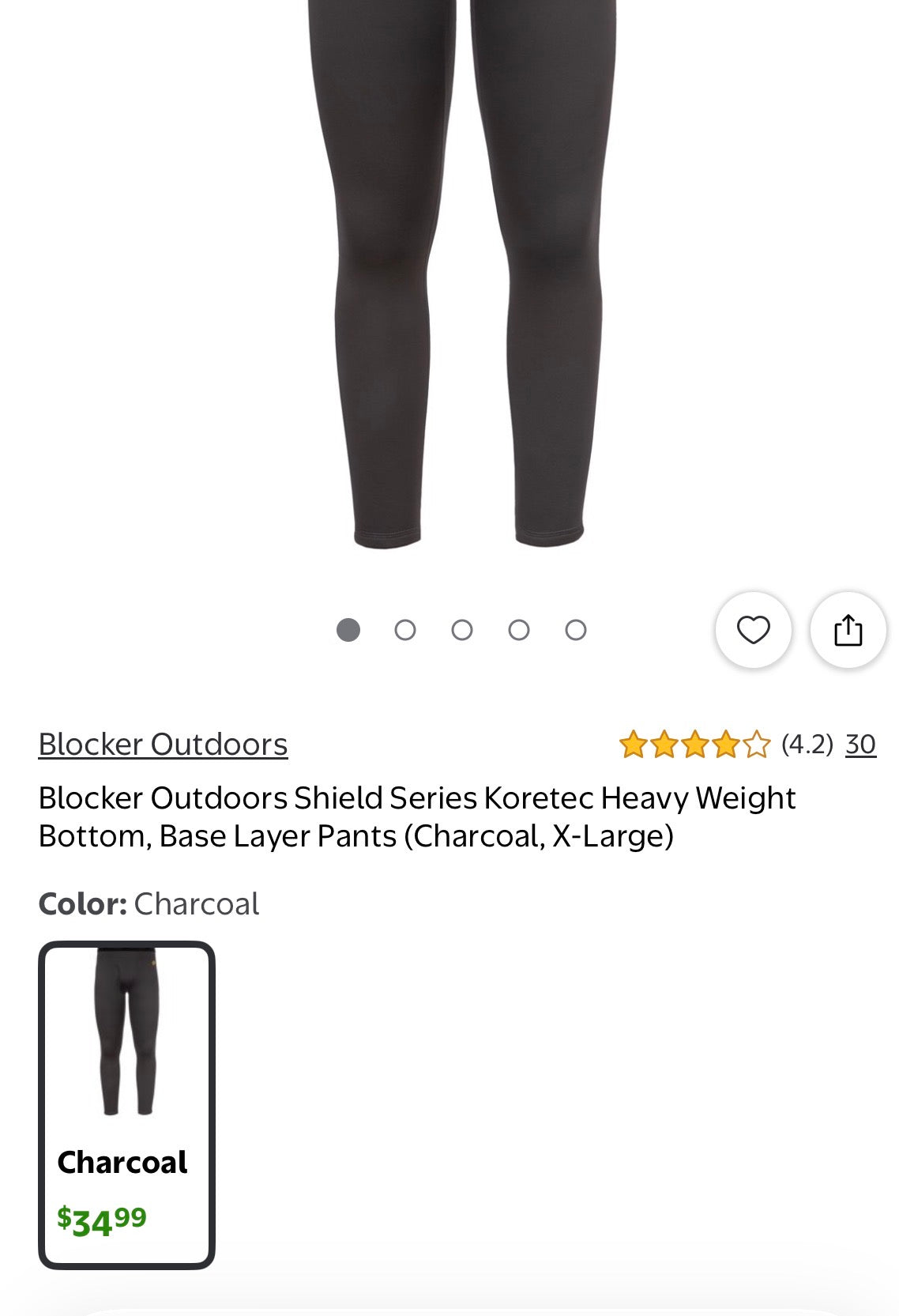 Blocker Outdoors Shield Series Koretec Heavy Weight Bottom, Base Layer Pants
