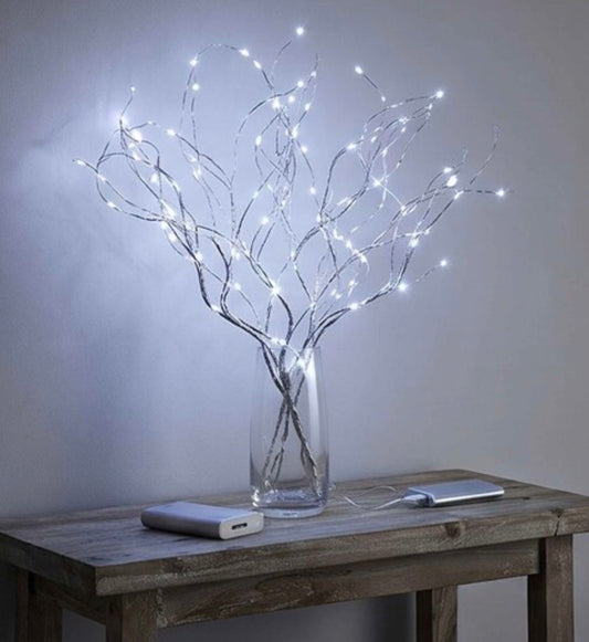 34 Ft 100 LED Fairy String warm Lights USB Silver Copper Wire Decor